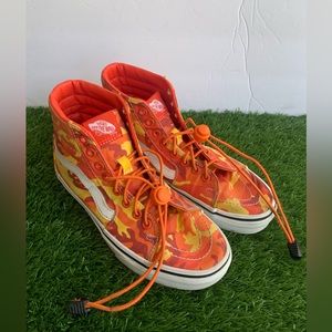 Rare VANS SK8-HI Canvas Orange Camo Shoes 6.5W 5M